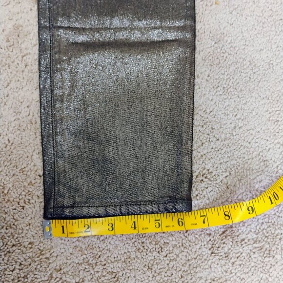 Woman's Jeans Black Denum Metallic Finish size 0 - Picture 6 of 9